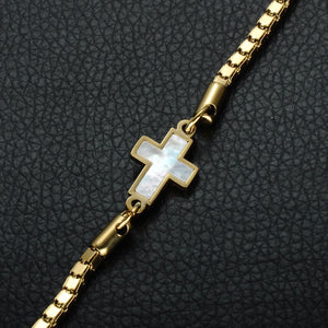 GUNGNEER Adjustable Cross Bracelet Stainless Steel Jesus Jewelry Accessory Gift For Women
