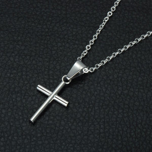 GUNGNEER Stainless Steel Cross Pendant Necklace Christian Chain Jewelry For Men Women