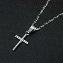 Load image into Gallery viewer, GUNGNEER Stainless Steel Cross Pendant Necklace Christian Chain Jewelry For Men Women