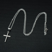 Load image into Gallery viewer, GUNGNEER Stainless Steel Cross Pendant Necklace Christian Chain Jewelry For Men Women