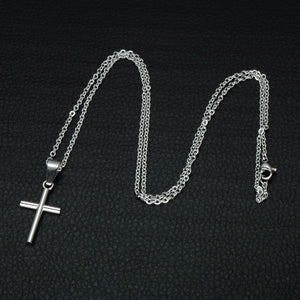 GUNGNEER Stainless Steel Cross Pendant Necklace Christian Chain Jewelry For Men Women