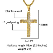Load image into Gallery viewer, GUNGNEER Stainless Steel God Cross Pendant Necklace Jesus Jewelry Outfit For Men Women