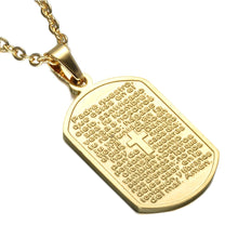 Load image into Gallery viewer, GUNGNEER Christian Cross Bible Dog Tag Necklace Jesus Accessory Jewelry For Men Women