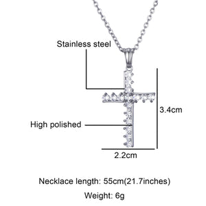 GUNGNEER Cross Necklace Jesus Pendant God Christ Jewelry Accessory Gift For Men Women