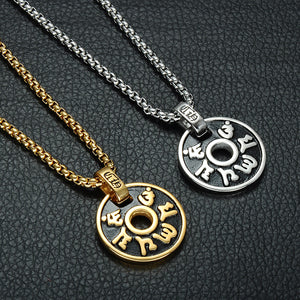 GUNGNEER Hindu Yoga Aum Ohm Om Necklace Stainless Steel Jewelry Accessory For Men Women