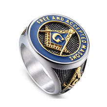 Load image into Gallery viewer, GUNGNEER Free And Accepted Masonic Ring Stainless Steel Mason Gift For Men