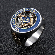 Load image into Gallery viewer, GUNGNEER Free And Accepted Masonic Ring Stainless Steel Mason Gift For Men