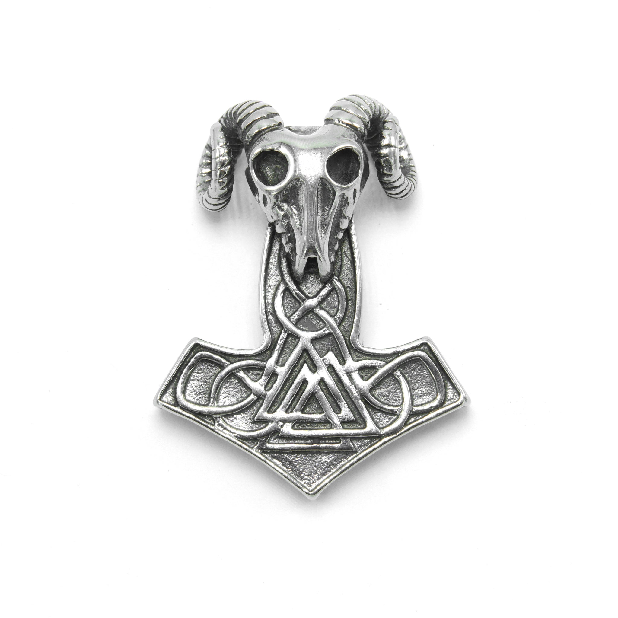 ENXICO Thor's Hammer Pendant with Valknut Symbol Necklace