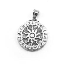 Load image into Gallery viewer, ENXICO Runic Sun with Rune Circle Pendant Necklace ? 316L Stainless Steel ? Nordic Scandinavian Symbol Jewelry