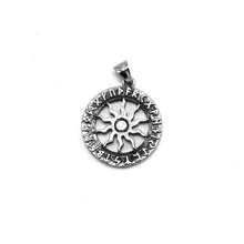 Load image into Gallery viewer, ENXICO Viking Sun with Rune Circle Pendant Necklace ? 316L Stainless Steel ? Nordic Scandinavian Symbol Jewelry