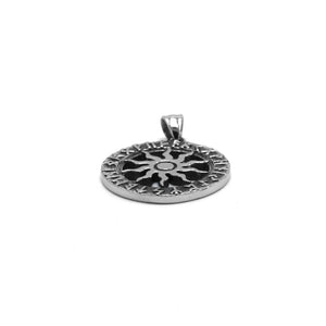 ENXICO Viking Sun with Rune Circle Pendant Necklace ? 316L Stainless Steel ? Nordic Scandinavian Symbol Jewelry