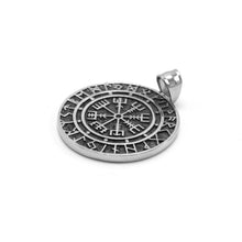 Load image into Gallery viewer, ENXICO Vegvisir The Runic Compass with Rune Circle Pendant Necklace ? 316L Stainless Steel ? Nordic Scandinavian Viking Symbol Jewelry