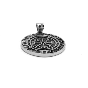 ENXICO Vegvisir The Runic Compass with Rune Circle Pendant Necklace ? 316L Stainless Steel ? Nordic Scandinavian Viking Symbol Jewelry