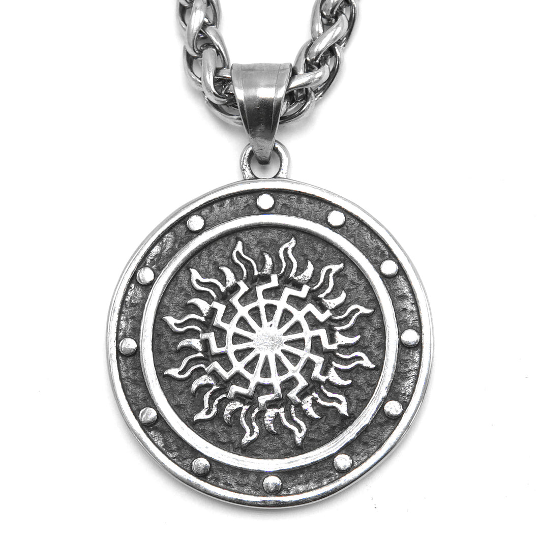 ENXICO Sonnenrad The Black Sun Wheel Pendant Necklace ? 316L Stainless Steel ? Germanic Symbol Jewelry