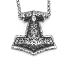 Load image into Gallery viewer, ENXICO Thor&#39;s Hammer Mjolnir Pendant Necklace ? 316L Stainless Steel ? Nordic Scandinavian Viking Jewelry