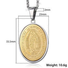 Load image into Gallery viewer, GUNGNEER Catholic Stainless Steel Virgin Mary Pendant Chain for Men Women Necklace Jewelry