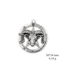 Load image into Gallery viewer, GUNGNEER Satanic Pentagram Baphomet Pendant Men&#39;s Leather Protection Bracelet Jewelry Set