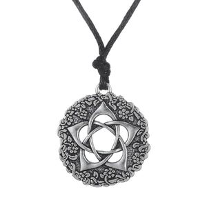 GUNGNEER Star Rose Pentacle Pentagram Wicca Pendant Necklace Vintage Jewelry Men Women