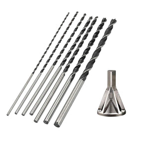 2TRIDENTS Brad Point Twist Drill Bits Long Burr Set for Woodwork Furniture Making Cabinetry and Doweling