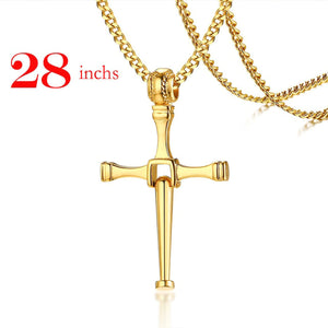 GUNGNEER Stainless Steel Rotable Cross Necklace Christian Pendant Jewelry Gift For Men Women