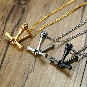 GUNGNEER Stainless Steel Rotable Cross Necklace Christian Pendant Jewelry Gift For Men Women