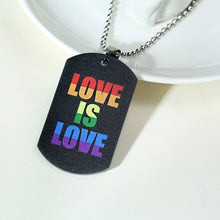Load image into Gallery viewer, GUNGNEER Stainless Steel LGBT Rainbow Love Is Love Necklace Beaded Bracelet Pride Jewelry Set