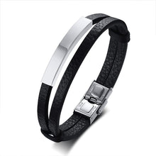 Load image into Gallery viewer, GUNGNEER Stainless Steel Leviathan Satan Cross Ring Leather Bracelet Jewelry Set Gift