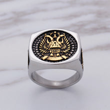 Load image into Gallery viewer, GUNGNEER Silver Scottish Rite Eagle Masonic Ring Freemasonry Signet Item Aceesory For Men
