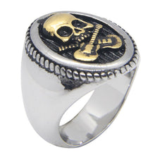Load image into Gallery viewer, GUNGNEER Stainless Steel US Navy Anchor Guitar Ring Set Military Jewelry Combo For Men
