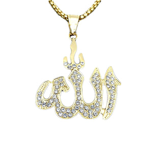 GUNGNEER Quran Allah Pendant Necklace Stainless Steel Muslim Jewelry Gift For Men Women