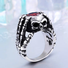 Load image into Gallery viewer, GUNGNEER Stainless Steel Jewelry Gothic Punk Claw Thingking Skull Skeleton Ring Men Women