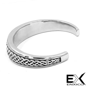 ENXICO Adjustable Celtic Knot Pattern Bangle Bracelet ? 316L Stainless Steel ? Irish Celtic Jewelry