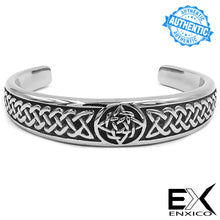 Load image into Gallery viewer, ENXICO Adjustable Celtic Knot Pattern Bangle Bracelet ? 316L Stainless Steel ? Irish Celtic Jewelry