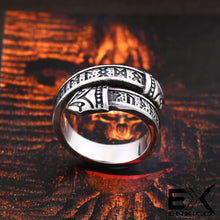 Load image into Gallery viewer, ENXICO Adjustable Rune Circle Ring ? 316L Stainless Steel ? Norse Scandinavian Viking Jewelry