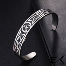 Load image into Gallery viewer, ENXICO Adjustable Triskele Spiral Bangle Bracelet with Celtic Knot Pattern? 316L Stainless Steel ? Irish Celtic Jewelry