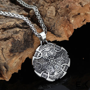 ENXICO Aegishjalmur Helm of Awe Pendant Necklace ? 316L Stainless Steel ? Nordic Scandinavian Viking Jewelry