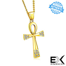 Load image into Gallery viewer, ENXICO Ankh Cross Ancient Egyptian Life Symbol Pendant Necklace ? 316L Stainless Steel ? Ancient Egyptian Hieroglyphic Jewelry