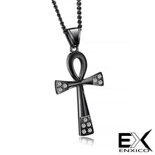 Load image into Gallery viewer, ENXICO Ankh Cross Ancient Egyptian Life Symbol Pendant Necklace ? 316L Stainless Steel ? Ancient Egyptian Hieroglyphic Jewelry