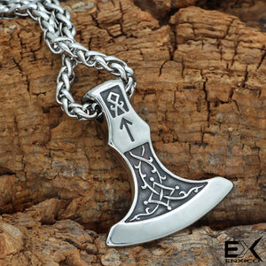 ENXICO Axe of Perum Charm Pendant Necklace ? 316L Stainless Steel ? Nordic Scandinavian Viking Jewelry