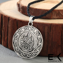 Load image into Gallery viewer, ENXICO Bear Paw Pendant Necklace with Celtic Knot Circle Surrounding ? Gold Color ? Irish Celtic Jewelry