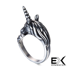 Load image into Gallery viewer, ENXICO Black Unicorn Ring for Men ? Best Gift for Unicorn Lover ? 316L Stailess Steel ? Legendary Animal Jewelry (10)