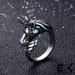 ENXICO Black Unicorn Ring for Men ? Best Gift for Unicorn Lover ? 316L Stailess Steel ? Legendary Animal Jewelry (10)