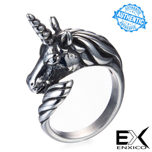 ENXICO Black Unicorn Ring for Men ? Best Gift for Unicorn Lover ? 316L Stailess Steel ? Legendary Animal Jewelry