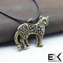 Load image into Gallery viewer, ENXICO Cat Pendant Necklace with Celtic Knots Pattern ? Celtic Zodiac Animal Spirit Symbol ? Irish Celtic Jewelry