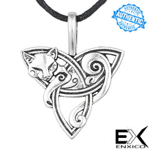 Load image into Gallery viewer, GUNGNEER Celtic Cat with Triquetra Knot Pendant Necklace ? Celtic Zodiac Animal Symbol ? Irish Celtic Jewelry
