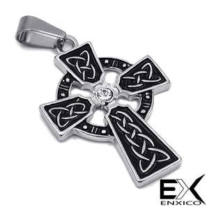 ENXICO Celtic Cross Charm Pendant Necklace for Women & Men ? Pewter ? Irish Celtic Jewelry