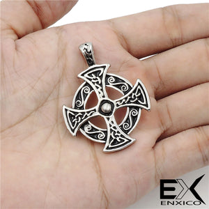 ENXICO Celtic Cross Pattée Charm Pendant Necklace for Women & Men ? Pewter ? Irish Celtic Jewelry