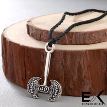 Load image into Gallery viewer, ENXICO Double Headed Viking Axe Amulet Pendant Necklace ? Gold Color ? Norse Scandinavian Viking Jewelry
