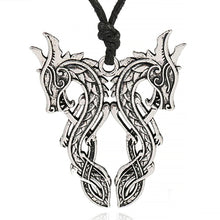 Load image into Gallery viewer, ENXICO Double Norse Viking Dragon Pendant Necklace ? Mythological Animal Spirit Symbol ? Nordic Scandinavian Jewelry