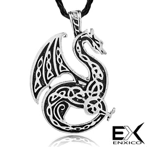 ENXICO Dragon Pendant Necklace with Celtic Knot ? Celtic Zodiac Animal Spirit Symbol ? Irish Celtic Jewelry